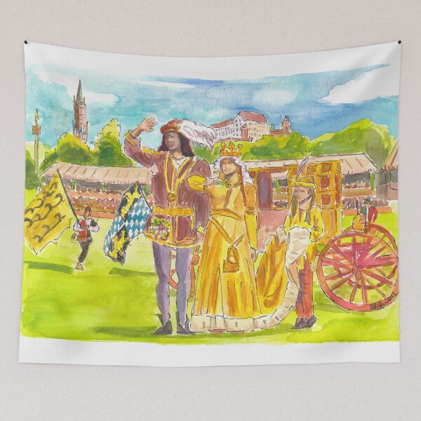 Item preview, The bride and groom greet the guests of the historic Landshut wedding on the tournament grounds designed and sold by artshop77.