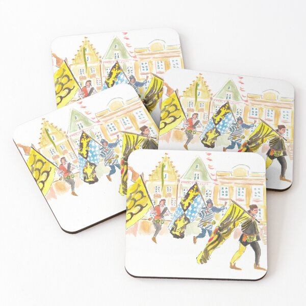 Item preview, Imperial and Ducal Flag Wavers in Historic Landshut Old Town designed and sold by artshop77.