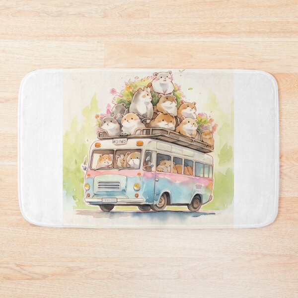 Item preview, Cute Hamsters Joyride Bus Watercolor designed and sold by redstar19.