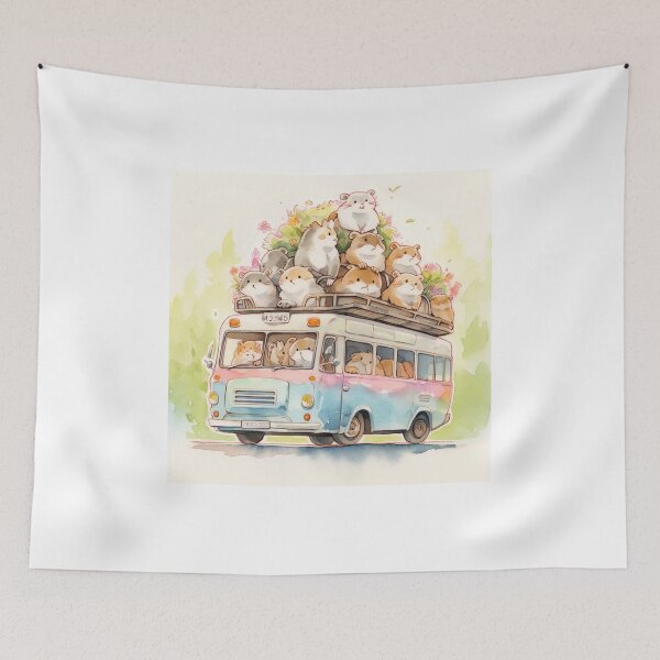 Item preview, Cute Hamsters Joyride Bus Watercolor designed and sold by redstar19.