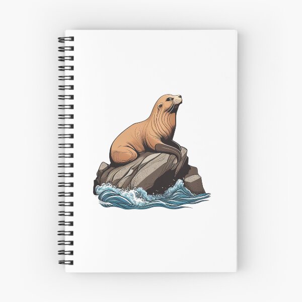 Item preview, A sea lion on a rock in the ocean designed and sold by naturemenagerie.