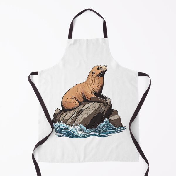 Item preview, A sea lion on a rock in the ocean designed and sold by naturemenagerie.