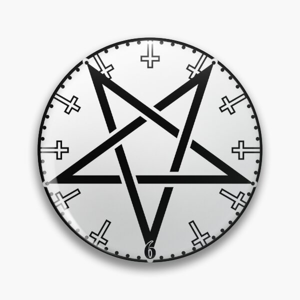 Item preview, Inverted Pentagram Clock designed and sold by Baphomedia.