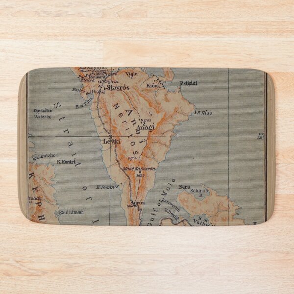 Item preview, Vintage Ithaka Greece Map (1907) designed and sold by BravuraMedia.