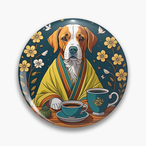 Item preview, Cute dog drinking tea  designed and sold by mennawagih7.