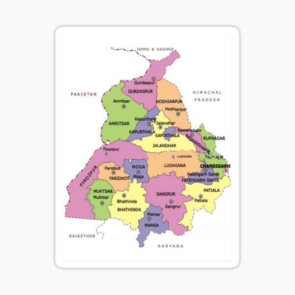 Punjab Map In Punjabi Punjab" Sticker By Ranjha | Redbubble