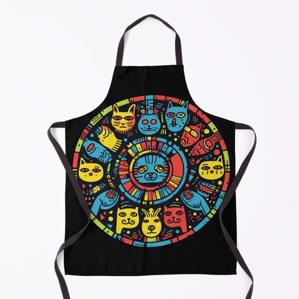 Item preview, Cats Circle - Pre-Columbian Pop Art Fusion designed and sold by SADStyleDesigns.