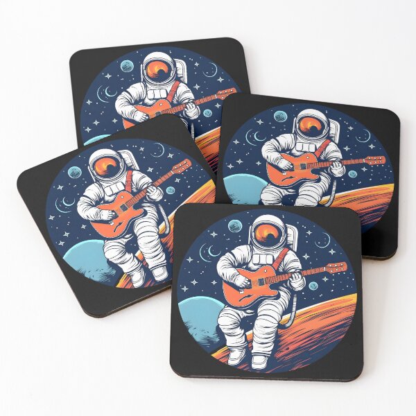 Item preview, Astronaut with Guitar Sitting on Moon | Electric Color Scheme designed and sold by 24hSpaceMadness.