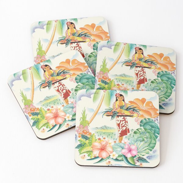 Item preview, Hawaiian Vintage Travel Poster designed and sold by J Marielle Designs.