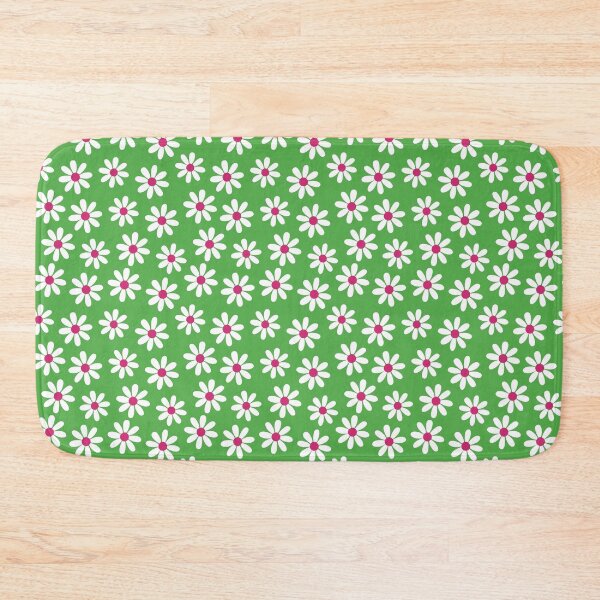 Item preview, Cute Pink Dotted Daisies in Classic Green Pattern  designed and sold by ClaudiaFlores.