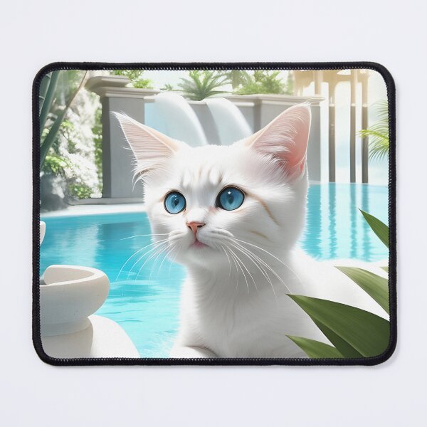 Item preview, Asian Paradise - Pool, Bamboo, Palms and Kitten Haruko designed and sold by YuniaMiyu.