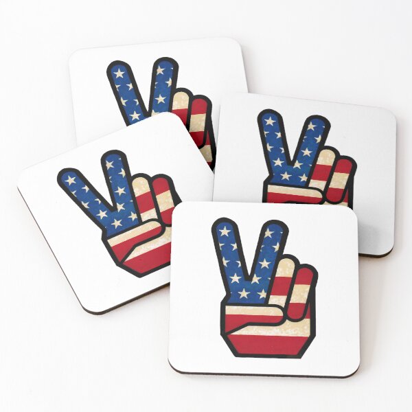 Item preview, Vintage Peace Sign Fingers American Flag   	 designed and sold by oaftcthxymk75.