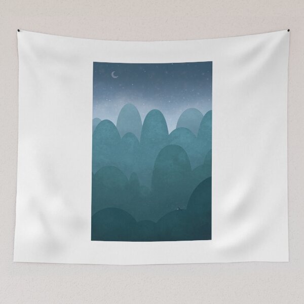 Item preview, Wanderlust I - mountains - blue designed and sold by awkaffections.