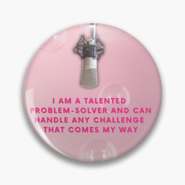 Item preview, Retro Pink Microphone and Bubbles Problem-Solver Affirmation designed and sold by hihoneyitsbunny.