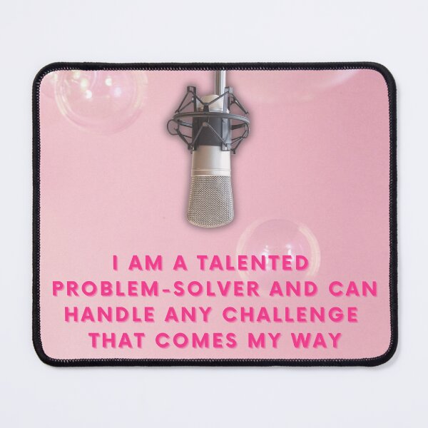 Item preview, Retro Pink Microphone and Bubbles Problem-Solver Affirmation designed and sold by hihoneyitsbunny.