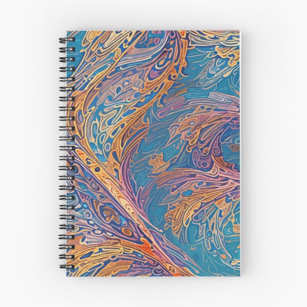 Item preview, A Golden Seaweed Pattern Over a Blue Background designed and sold by venezuel4n.