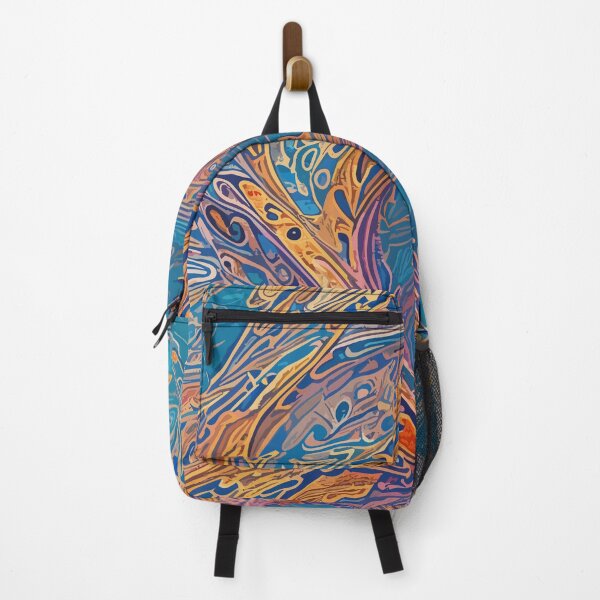 Item preview, A Golden Seaweed Pattern Over a Blue Background designed and sold by venezuel4n.