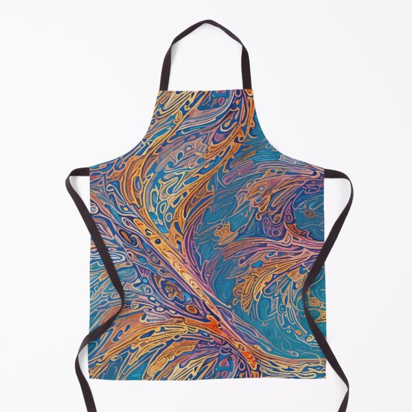 Item preview, A Golden Seaweed Pattern Over a Blue Background designed and sold by venezuel4n.