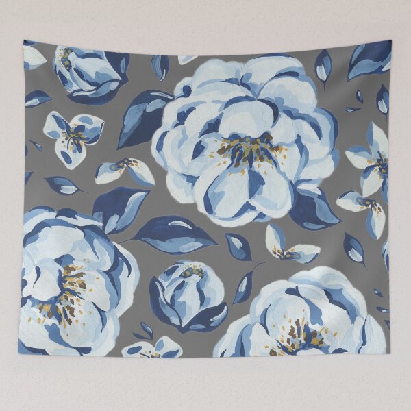 Item preview, blue flower pattern designed and sold by FalconFeatherDn.