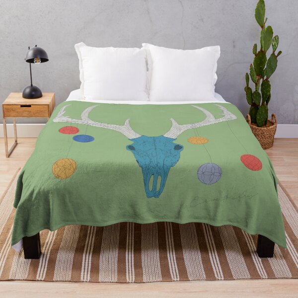 Item preview, Reindeer skull with baubles green and blue by Gorilla Bark designed and sold by GorillaBark.