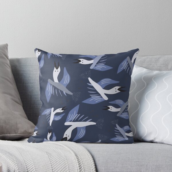 Item preview, Guernica scattered bird print deep blue designed and sold by Caribelle.