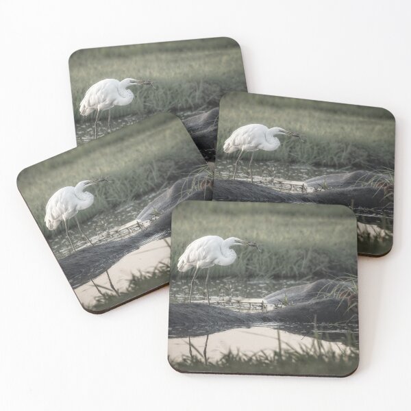 Item preview, Egret Fishing from a Hippo Botswana Africa designed and sold by PhotoArt by Joan Carroll.