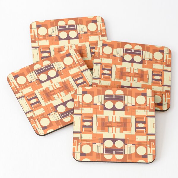 Item preview, Nostalgic Symmetry - Retro Geometric Orange Shapes and Patterns | Vintage-Inspired Design designed and sold by OrangeMG.