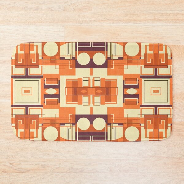 Item preview, Nostalgic Symmetry - Retro Geometric Orange Shapes and Patterns | Vintage-Inspired Design designed and sold by OrangeMG.