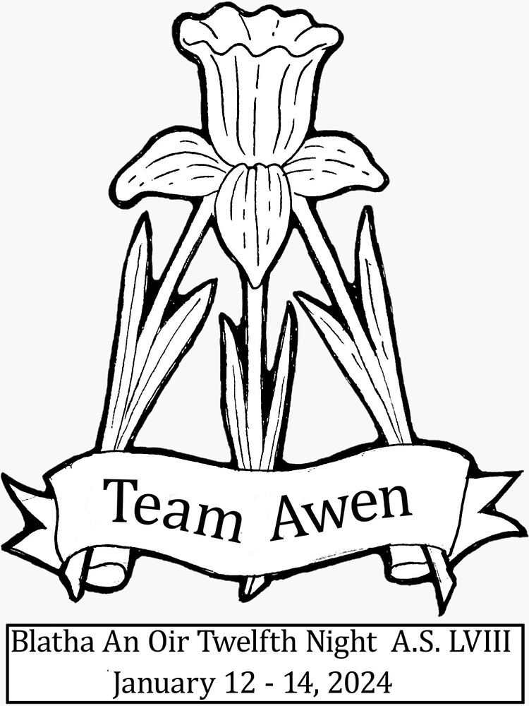 "Team Awen 12th Night 2024" Sticker for Sale by whisket14 Redbubble