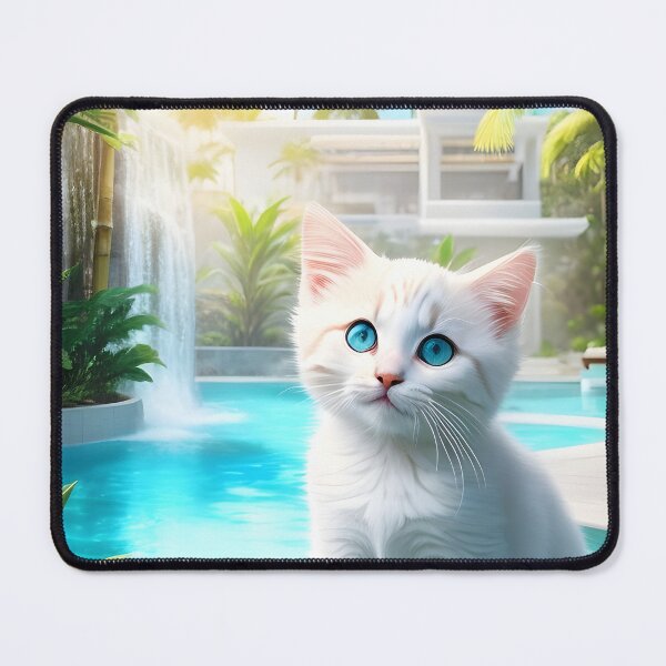 Item preview, Kitten Kanako in Tropical Pool Paradise with Waterfall designed and sold by YuniaMiyu.