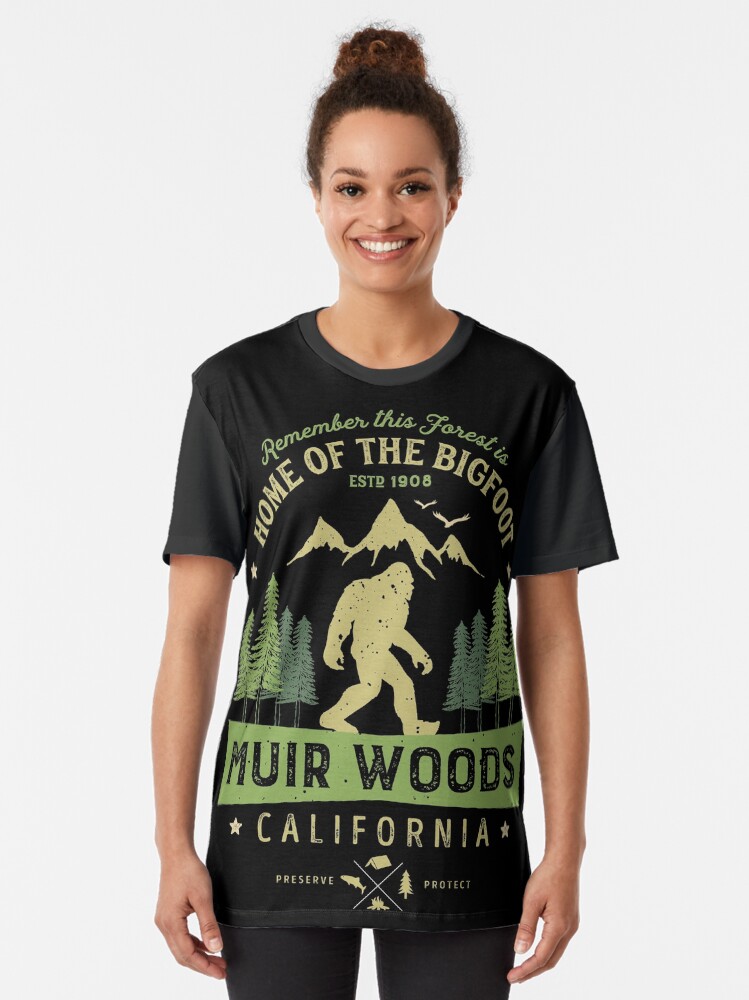 "Muir Woods National Monument T Shirt California Bigfoot Park" Tshirt by LiqueGifts Redbubble