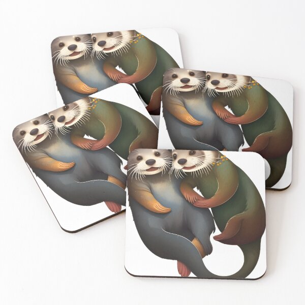 Item preview, Two otters snuggling  designed and sold by LifeisStickers.