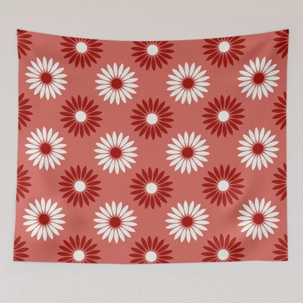 Aperçu de l'œuvre Motif de fleurs rouges et blanches créée et vendue par ColorfulVanilla.