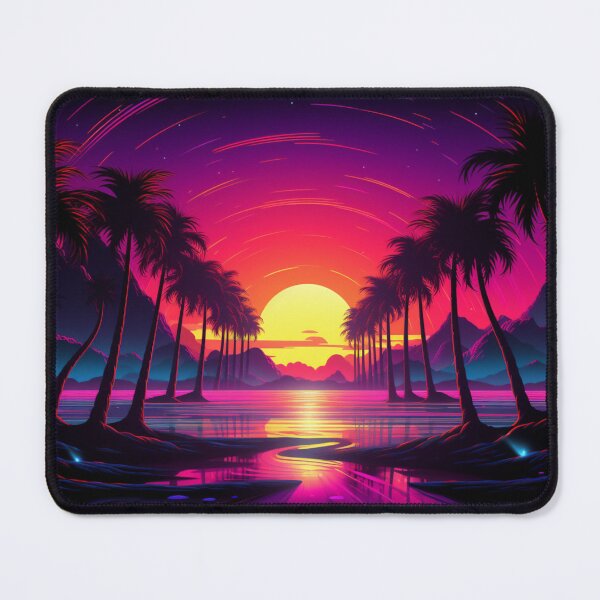 Item preview, Retrowave Sunset Beach designed and sold by NaNaSpaceStore.