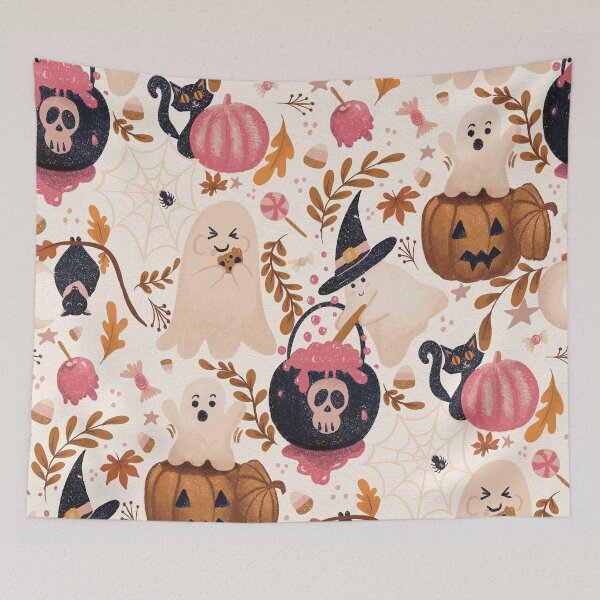 Item preview, Spooky Delights: A Cute Ghostly Halloween Adventure Pattern designed and sold by PatternedbySab.