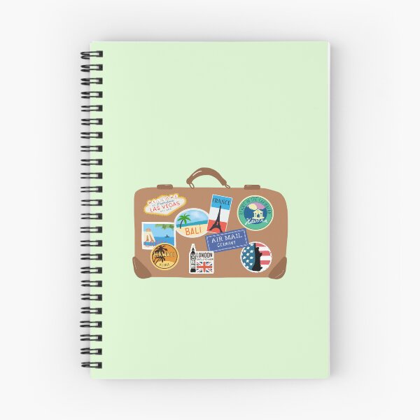 Item preview, Vintage suitcase with travel stickers designed and sold by TheSmileStudio.