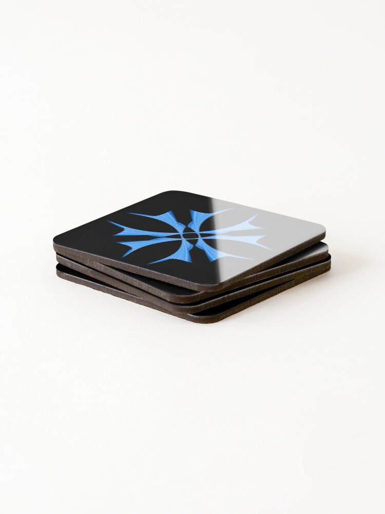 Thumbnail 4 of 5, Coasters (Set of 4), blue flower pattern designed and sold by RomeoAzahar.