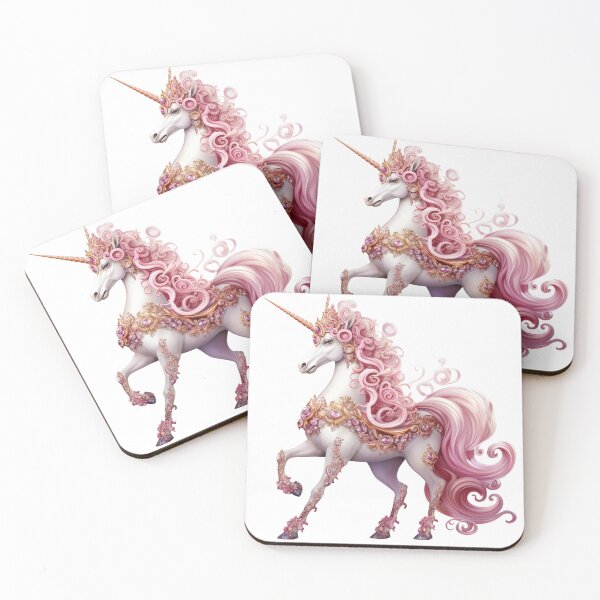 Item preview, Beautiful intricate pink flowing unicorn. designed and sold by liana campbell.