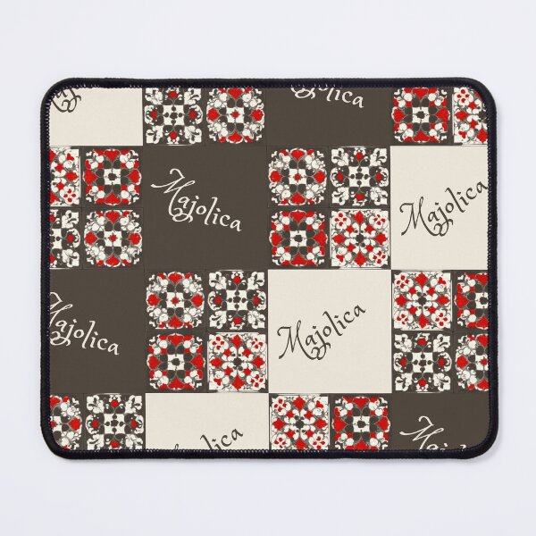 Item preview, Red Brown and Cream Majolica Tiles Pattern designed and sold by capefox.