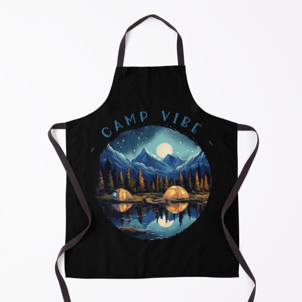 Item preview, Camp Vibe Tents And Campfire With Mountains Forest Lake By Night With Moon designed and sold by xenami.