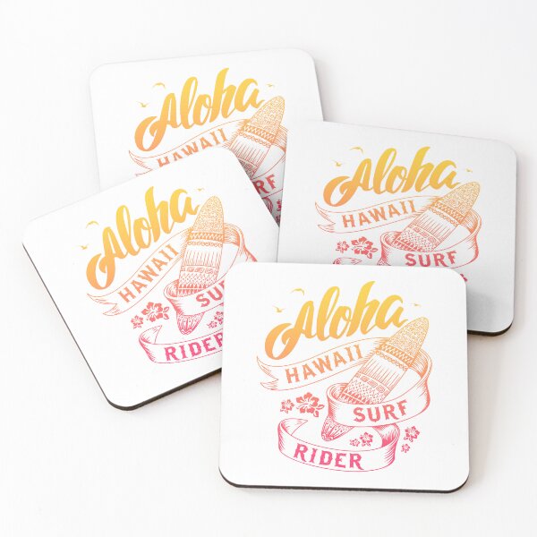 Item preview, Orange And Pink Aloha Hawaii Surf Summer Surfing Surfboard Retro designed and sold by xenami.