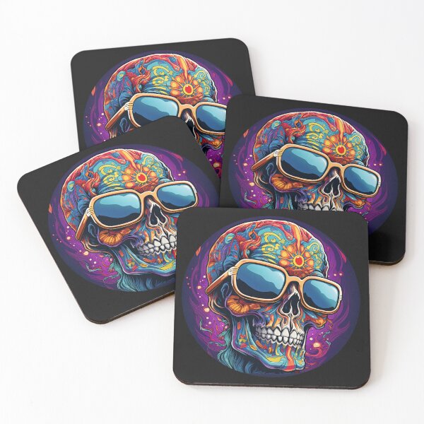 Item preview, "Cool Skull with Retro Shades - 60's Style Revived" designed and sold by Moxierama.