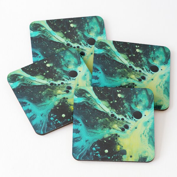 Item preview, Mystic Fusion - A Dynamic Painting of Green and Yellow Swirls designed and sold by vadimcarazan.