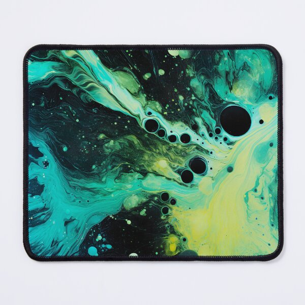 Item preview, Mystic Fusion - A Dynamic Painting of Green and Yellow Swirls designed and sold by vadimcarazan.