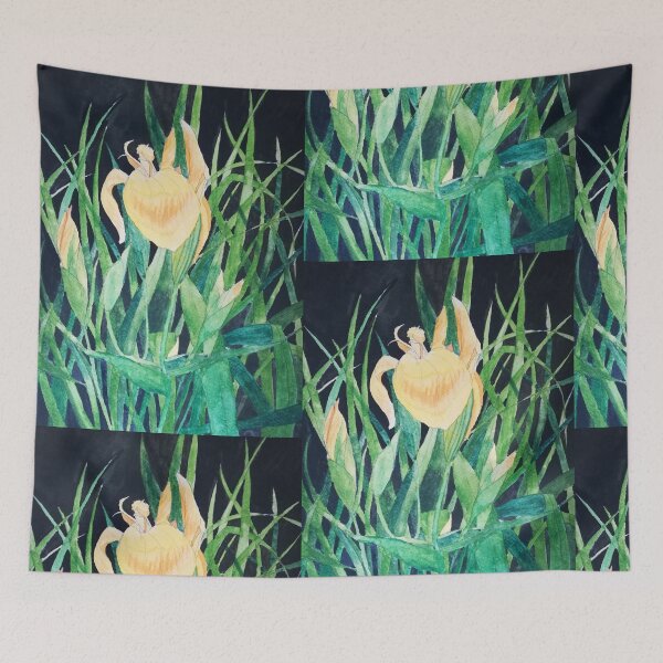 Item preview, Yellow irises watercolour painting designed and sold by esvb.
