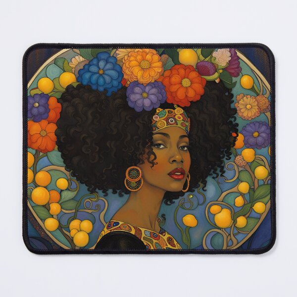 Item preview, Mujer Boho Art Nouveau Negro Mujer y flores designed and sold by Glimmersmith.