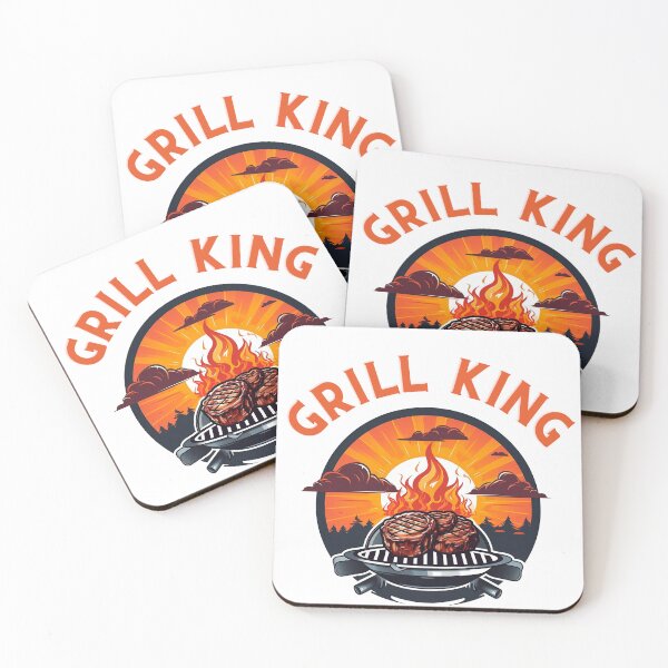 Item preview, "Grill King" BBQ Enthusiast Text Art Print designed and sold by imaginariumlab.