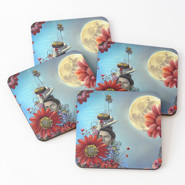 Item preview, Artistic moon with flowers designed and sold by OlaFlower.