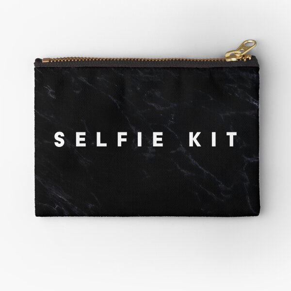 Selfie Kit Dark Marble Makeup Bag Zipper Pouch