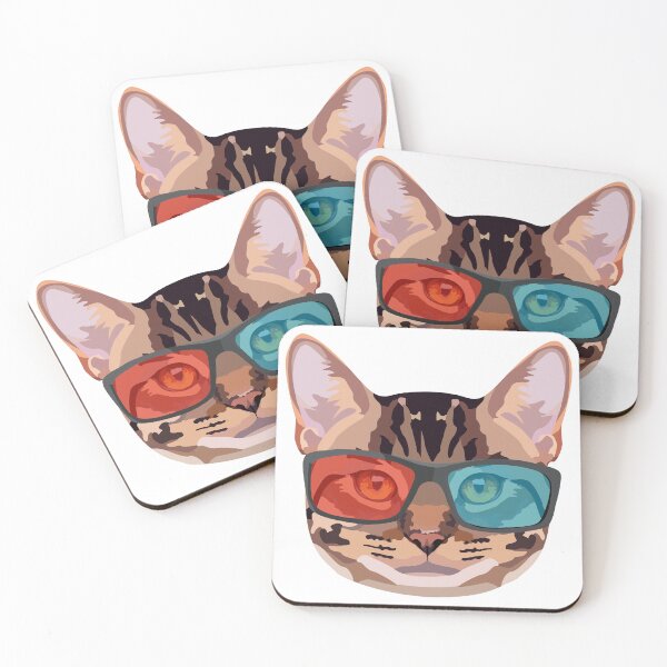 Item preview, My cat with 3d sunglasses designed and sold by Blondiabshop.